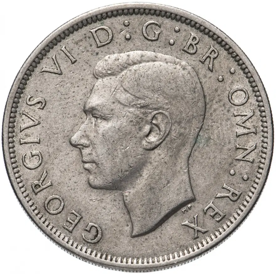 Великобритания 1/2 кроны (crown) 1950, реверс