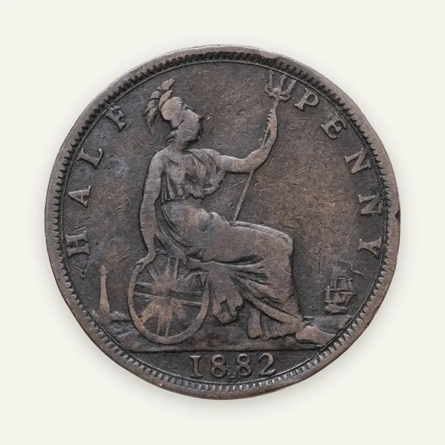 Великобритания 1/2 пенни (penny) 1882, реверс
