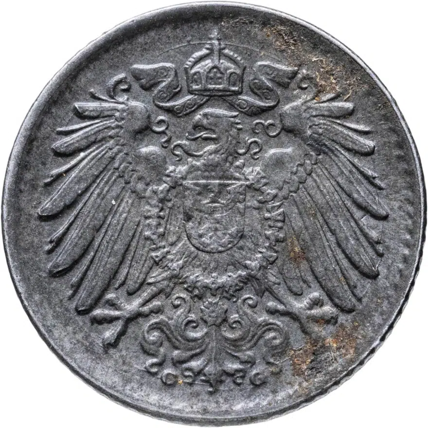 Германия 5 пфеннигов (pfennig) 1922 G  знак монетного двора: "G" - Карлсруэ, реверс