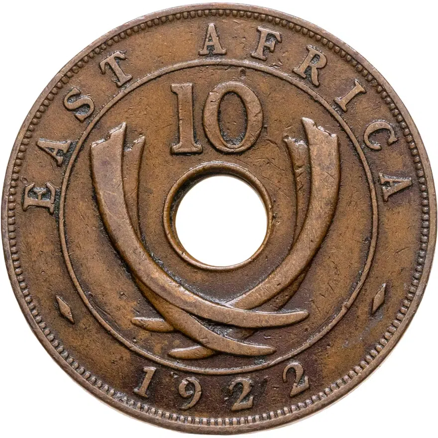 Британская Восточная Африка 10 центов (cents) 1922, реверс