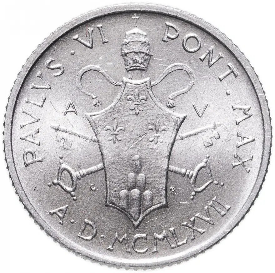 Ватикан 2 лиры (lire) 1967