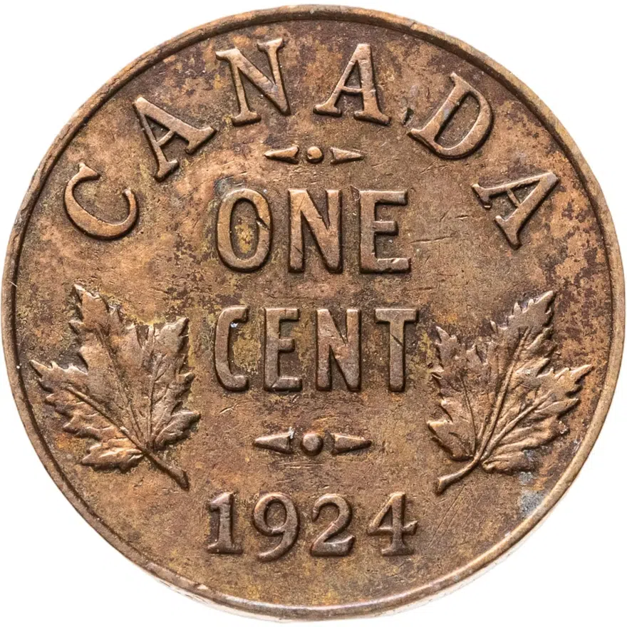 Канада 1 цент (cent) 1924, аверс