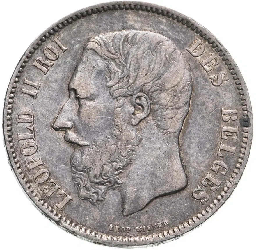 Бельгия 5 франков (francs) 1868