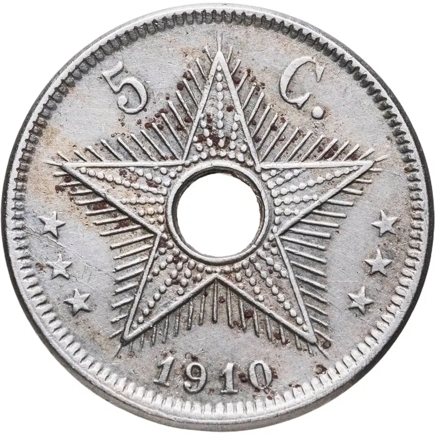 Бельгийское Конго 5 сантимов (centimes) 1910
