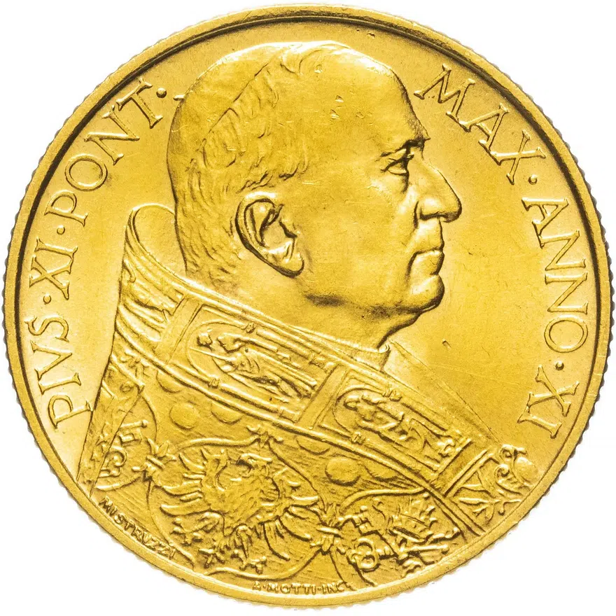 Ватикан 100 лир (lire) 1932, аверс