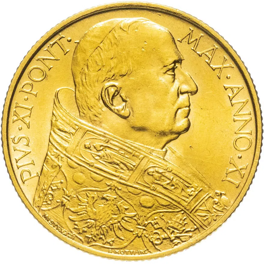 Ватикан 100 лир (lire) 1932, реверс