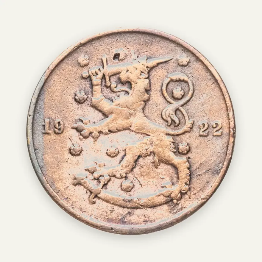 Финляндия 10 пенни (pennia) 1922, реверс