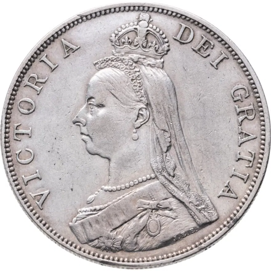Великобритания 4 шиллинга (2 флорина, shillings) 1889, аверс