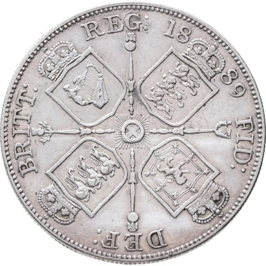 Великобритания 4 шиллинга (2 флорина, shillings) 1889, реверс