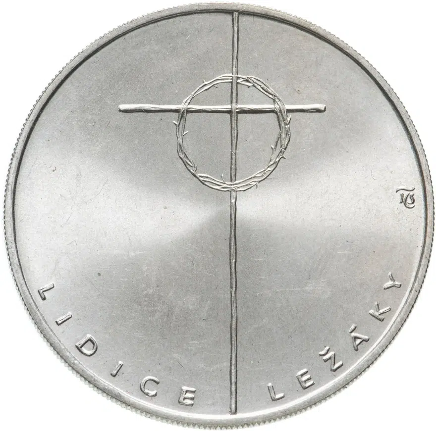 Чехословакия 100 крон (korun) 1992  "Лидице" и "Лежаки", аверс