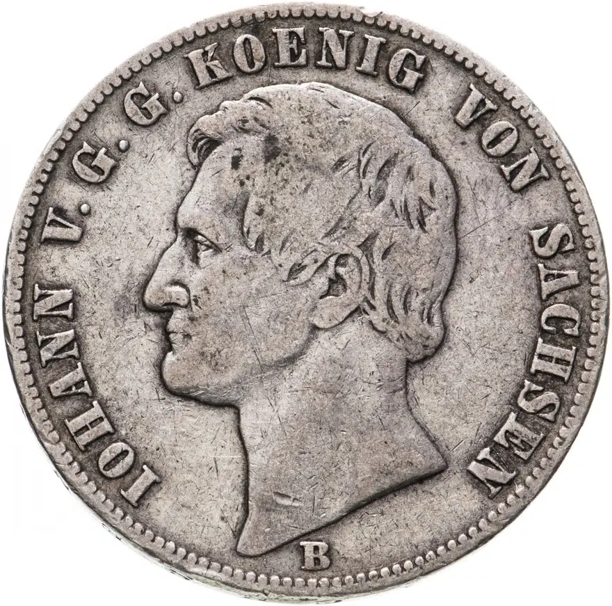 Германия, Саксония  1 союзный талер (vereinsthaler) 1862 B, реверс