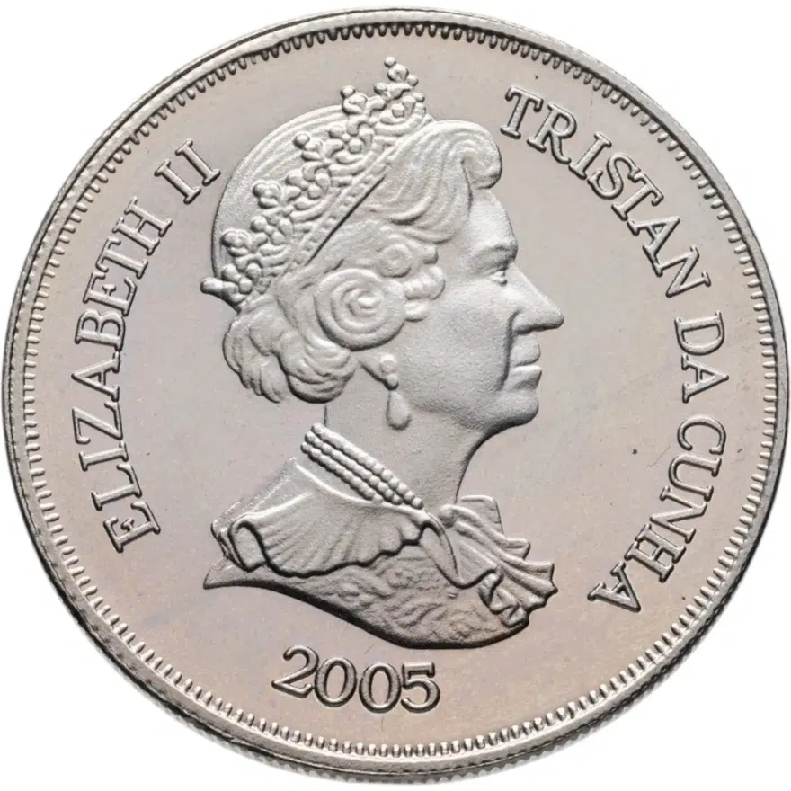 Тристан-да-Кунья 1 крона (crown) 2005 "60 лет Победе - танки", реверс