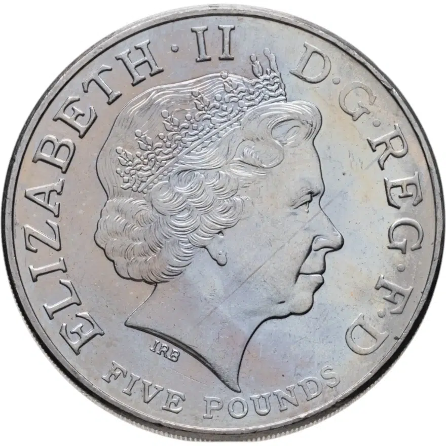 Великобритания 5 фунтов (pounds) 2006 "80 лет со дня рождения Королевы Елизаветы II", реверс