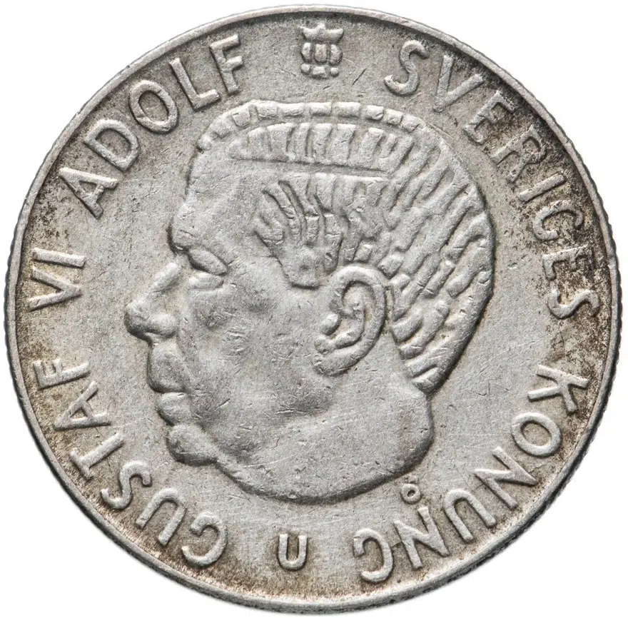 Швеция 1 крона 1966, реверс