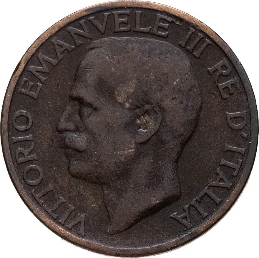 Италия 10 чентезимо (centesimi) 1927, аверс