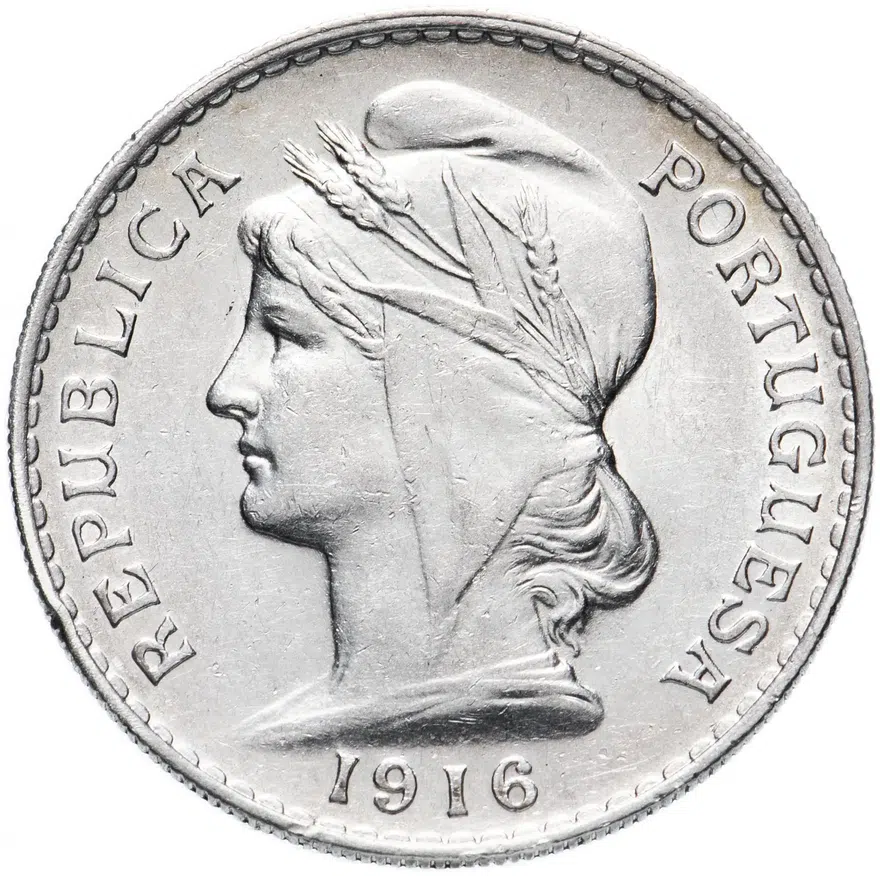 Португалия 50 сентаво 1916, реверс