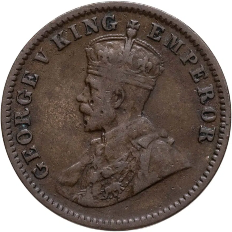 Индия (Британская) 1/4 анны (anna) 1913, аверс