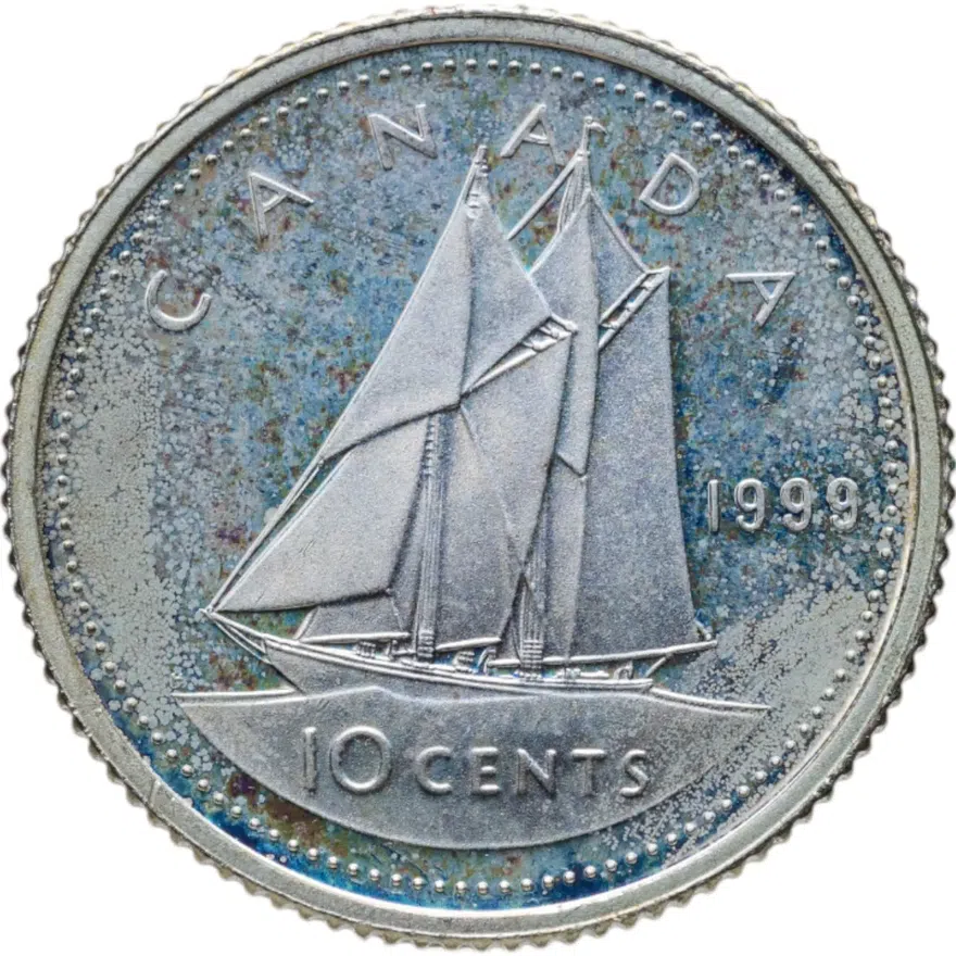 Канада 10 центов (cents) 1999 Proof, аверс
