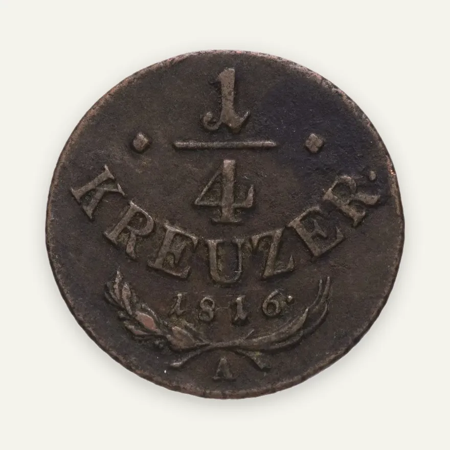 Австрия 1/4 крейцера 1816 A
