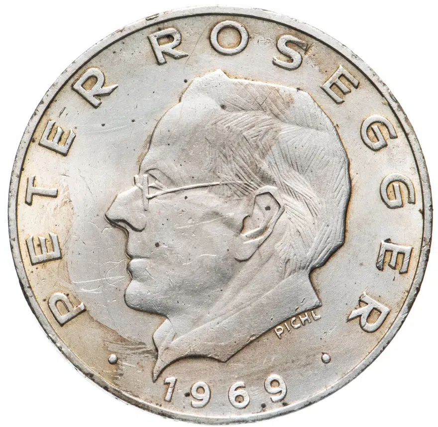 Австрия 25 шиллингов (shillings) 1969  Петер Розеггер