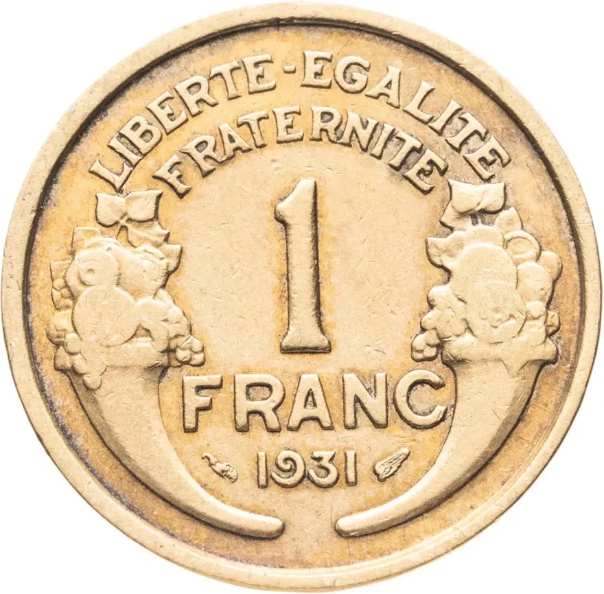 Франция 1 франк (franc) 1931, аверс