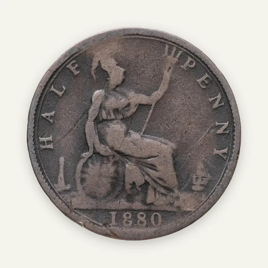Великобритания 1/2 пенни (penny) 1880, реверс