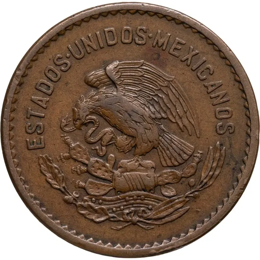 Мексика 5 сентаво (centavos) 1943, реверс