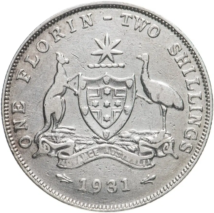Австралия 2 шиллинга (флорин, shillings) 1931, реверс