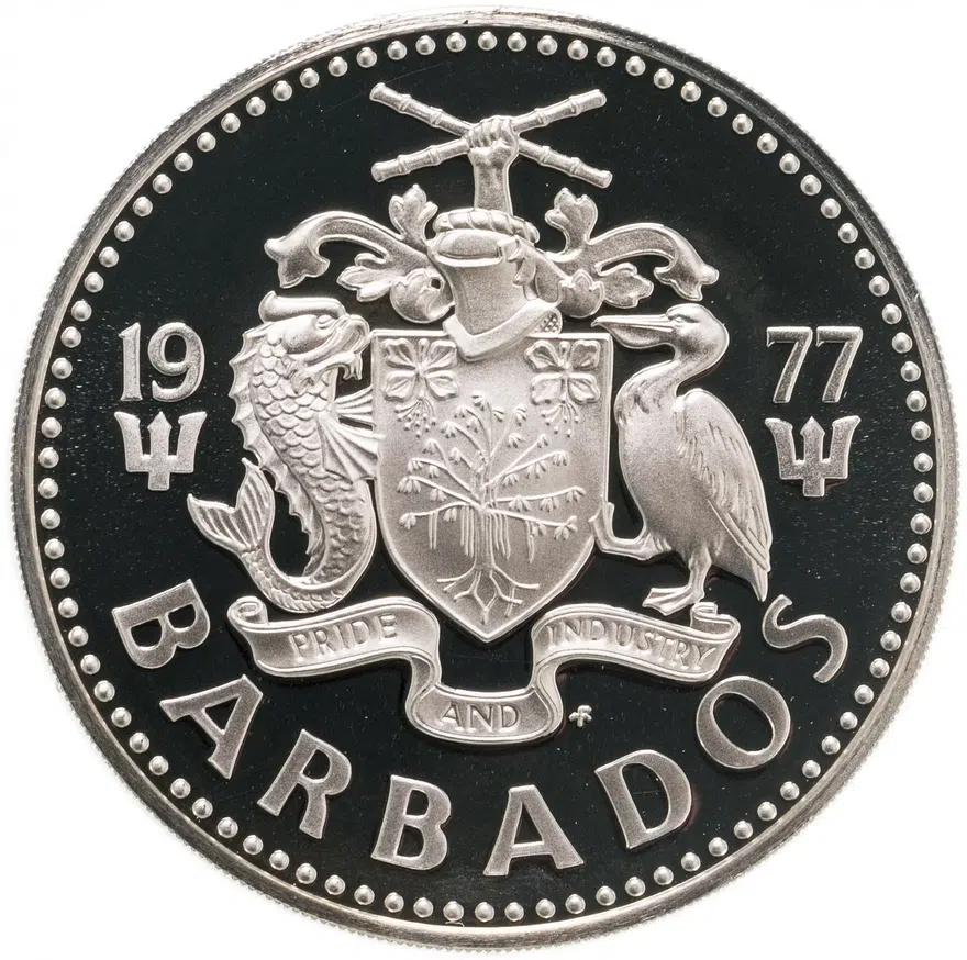 Барбадос 5 долларов (dollars) 1977, реверс