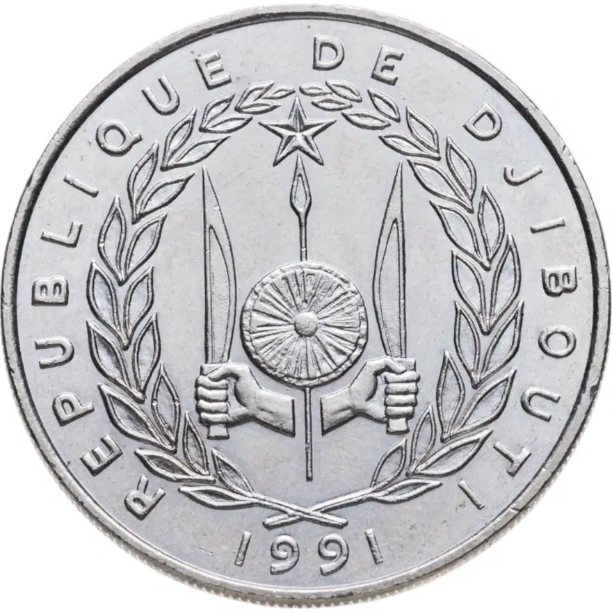 Джибути 100 франков (francs) 1991, реверс