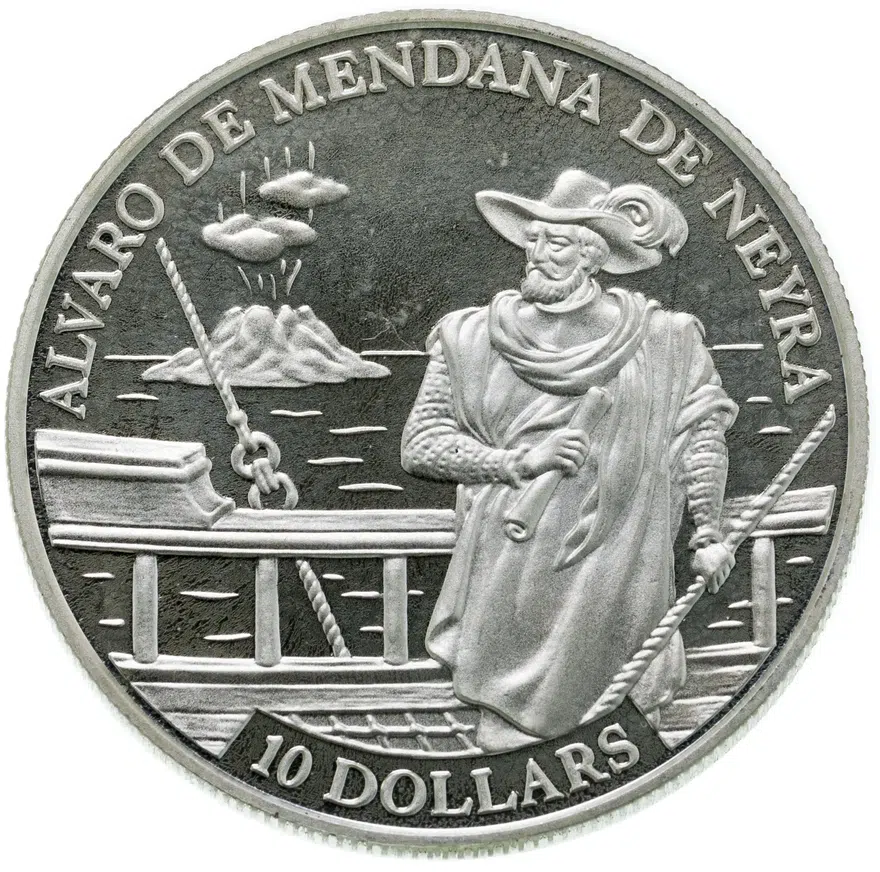 Соломоновы Острова 10 долларов (dollars) 1991 "450 лет со дня рождения Альваро Менданья де Нейра"