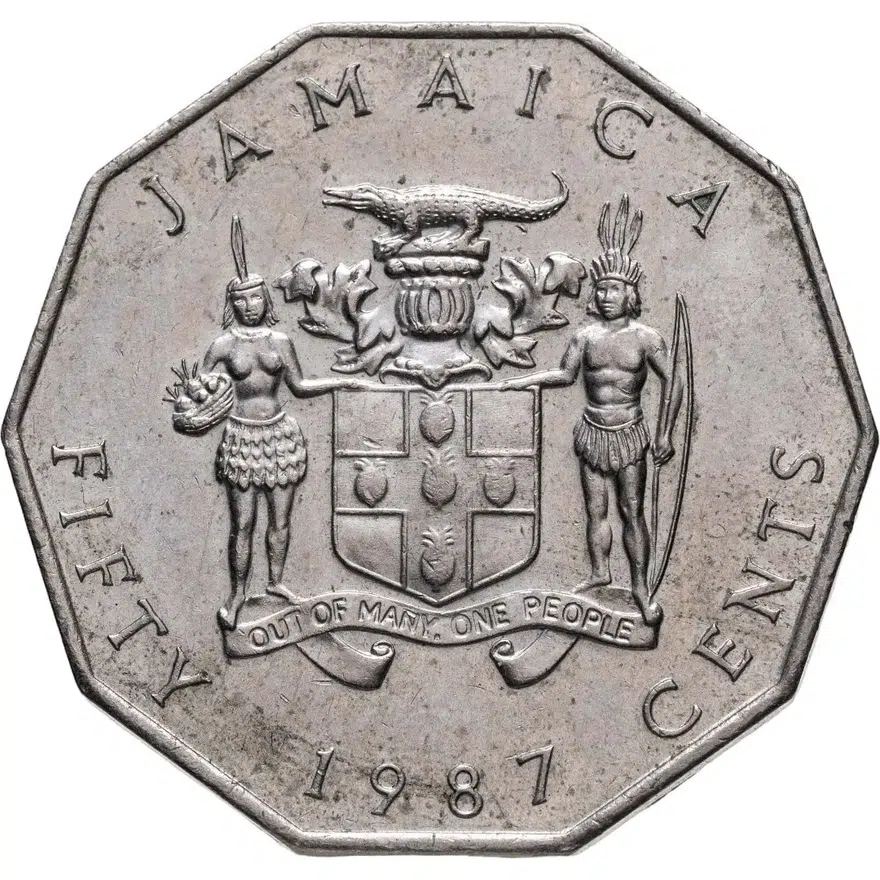 Ямайка 50 центов (cents) 1987