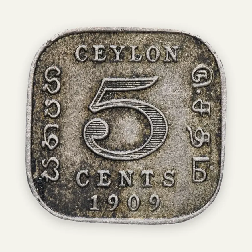Цейлон 5 центов (cents) 1909