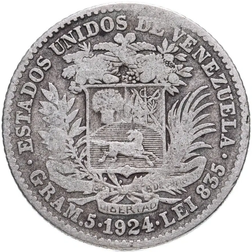Венесуэла 1 боливар (bolivar) 1924