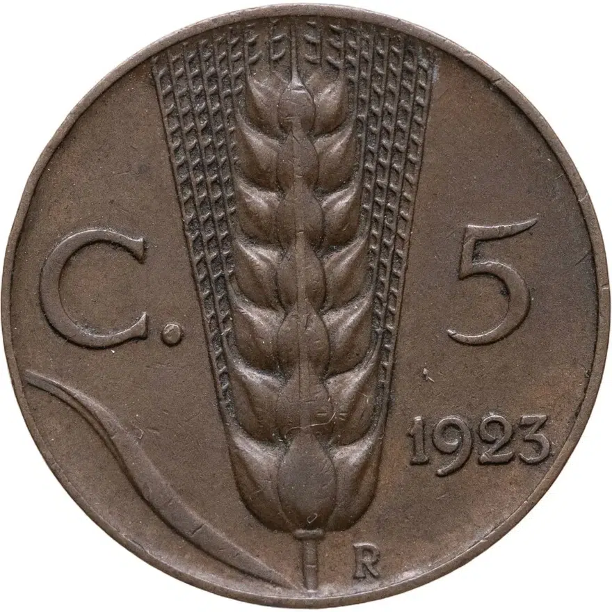 Италия 5 чентезимо (centesimi) 1923