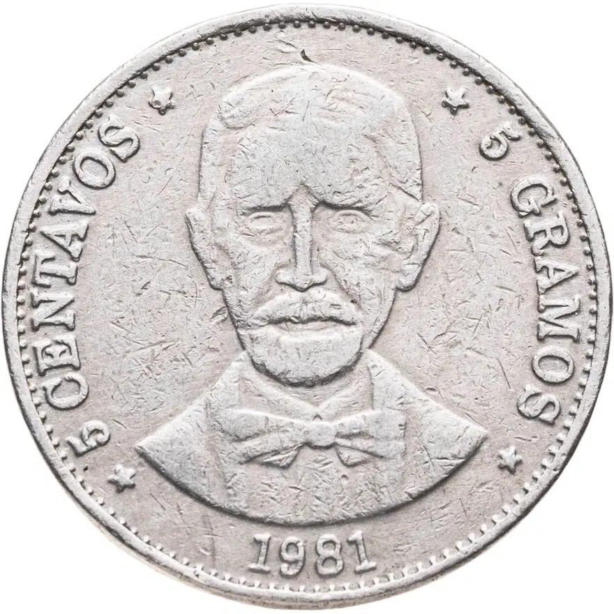 Доминикана 5 сентаво (centavos) 1981