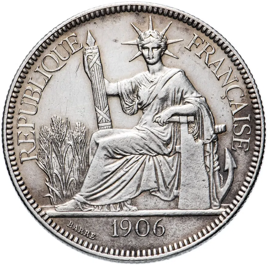 Французский Индокитай 1 пиастр (piastre) 1906