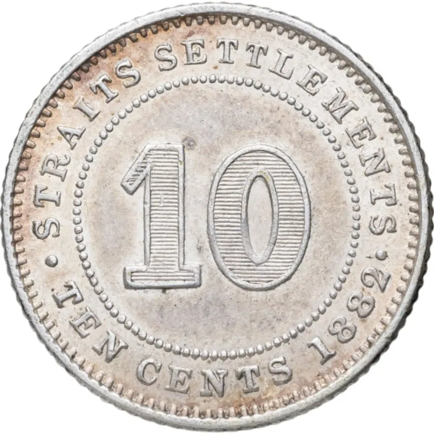 Стрейтс Сетлментс 10 центов (cents) 1882