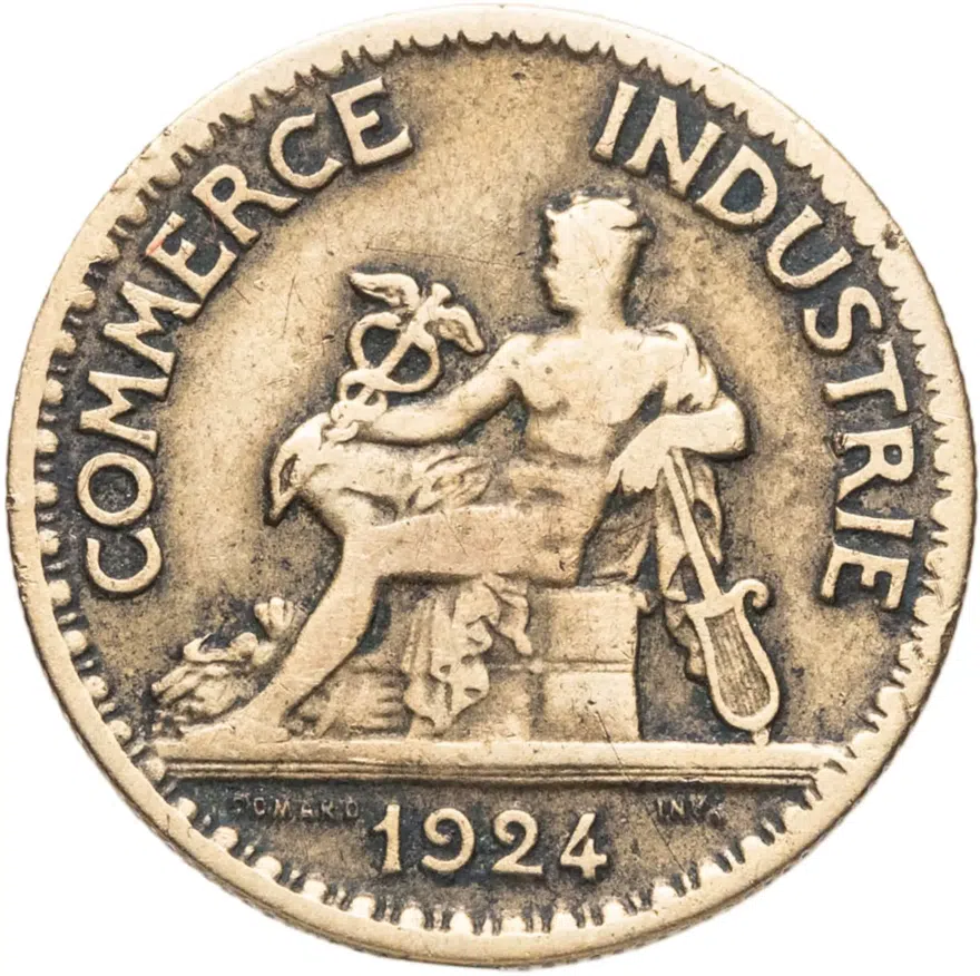 Франция 50 сантимов (centimes) 1924, реверс
