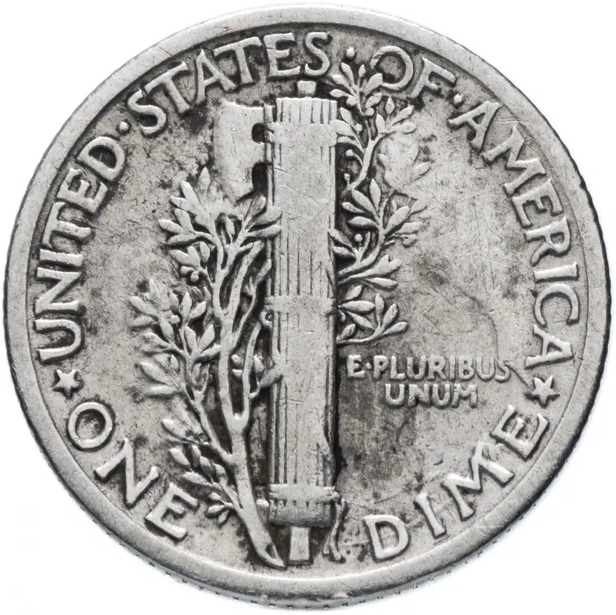 США 10 центов (дайм, one dime) 1917, реверс