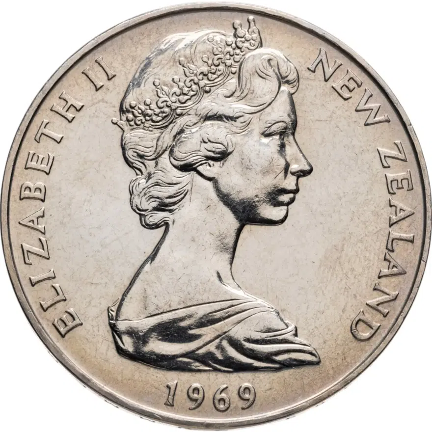 Новая Зеландия 1 доллар 1969 "200 лет путешествию Капитана Кука", реверс