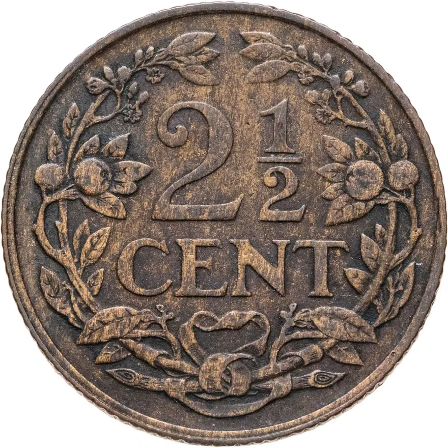 Нидерланды 2 1/2 цента (cent) 1919