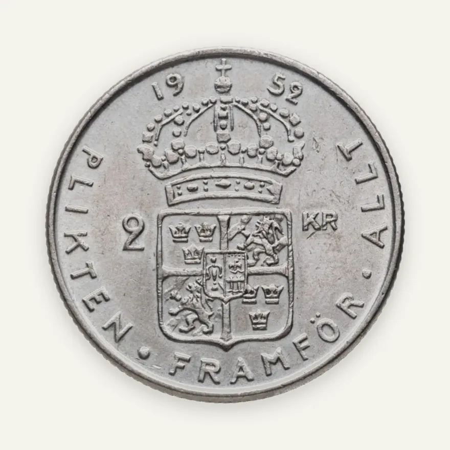 Швеция 2 кроны (kronor) 1952, аверс