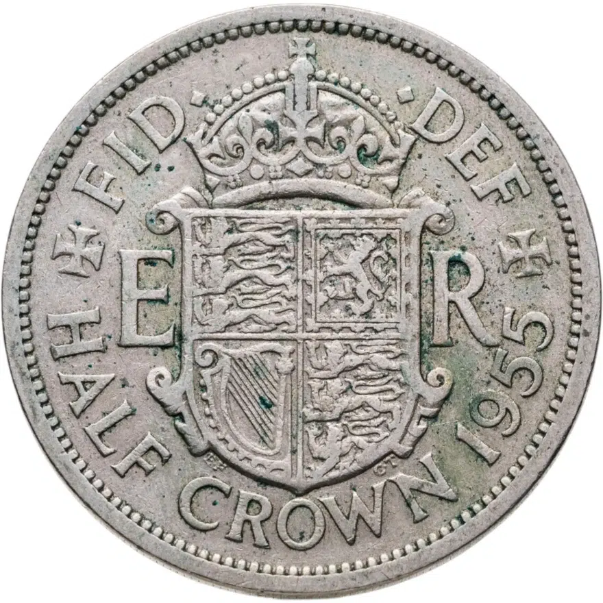 Великобритания 1/2 кроны (crown) 1955, аверс