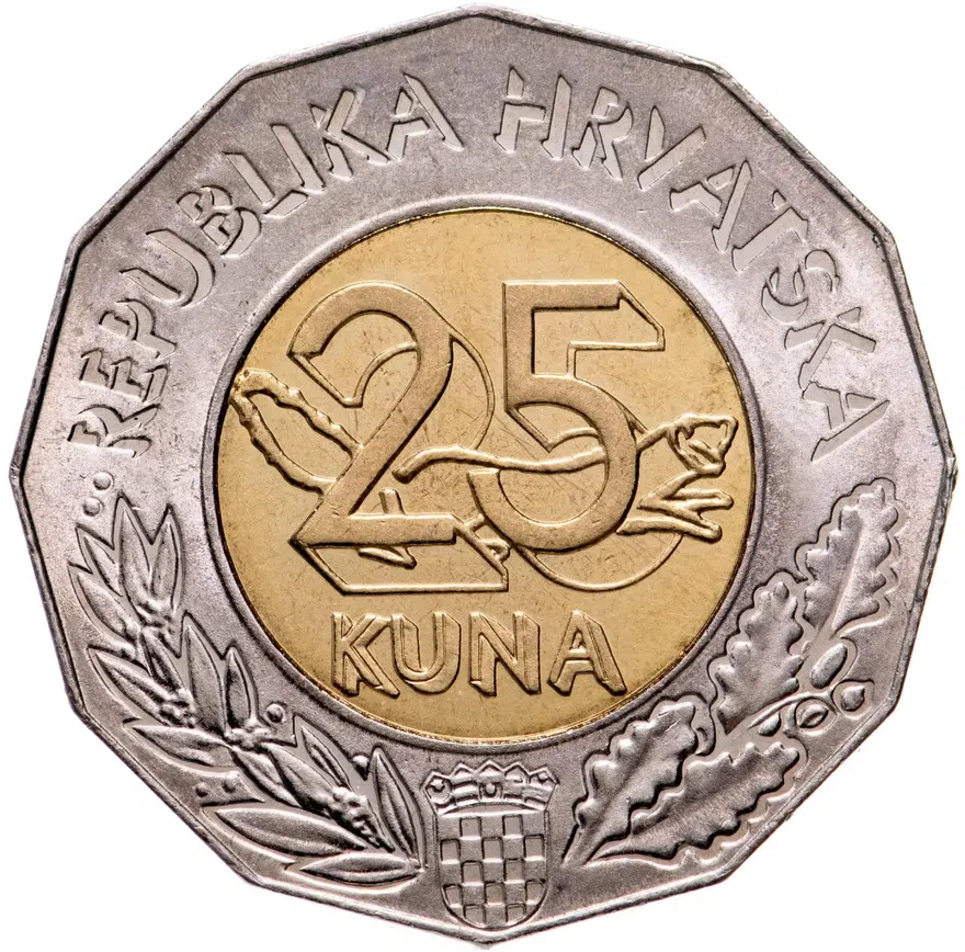 Хорватия 25 кун (kuna) 2013  Присоединение Хорватии к Европейскому Союзу, реверс