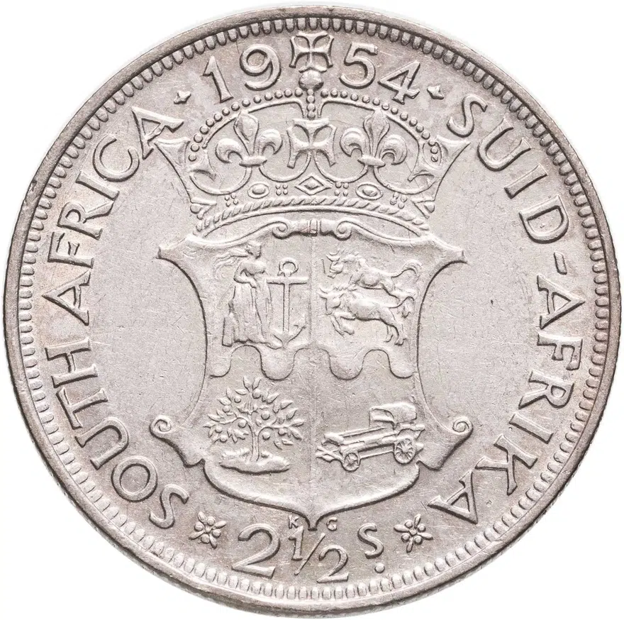 ЮАР 2 1/2 шиллинга (shillings) 1954, реверс