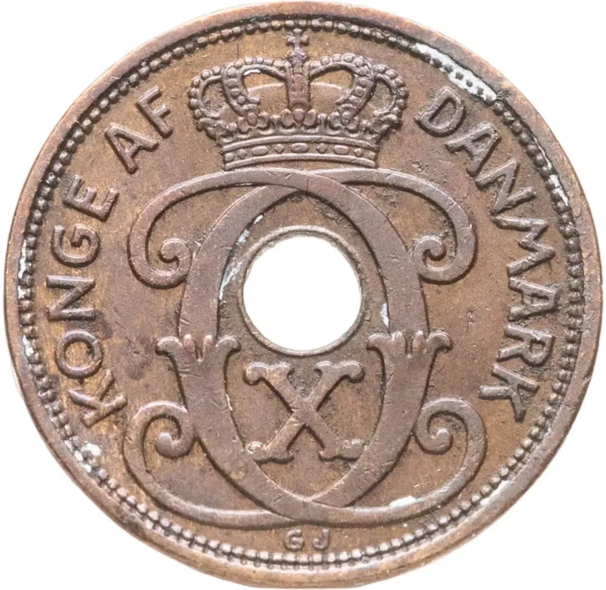 Дания 1 эре (ore) 1929, реверс