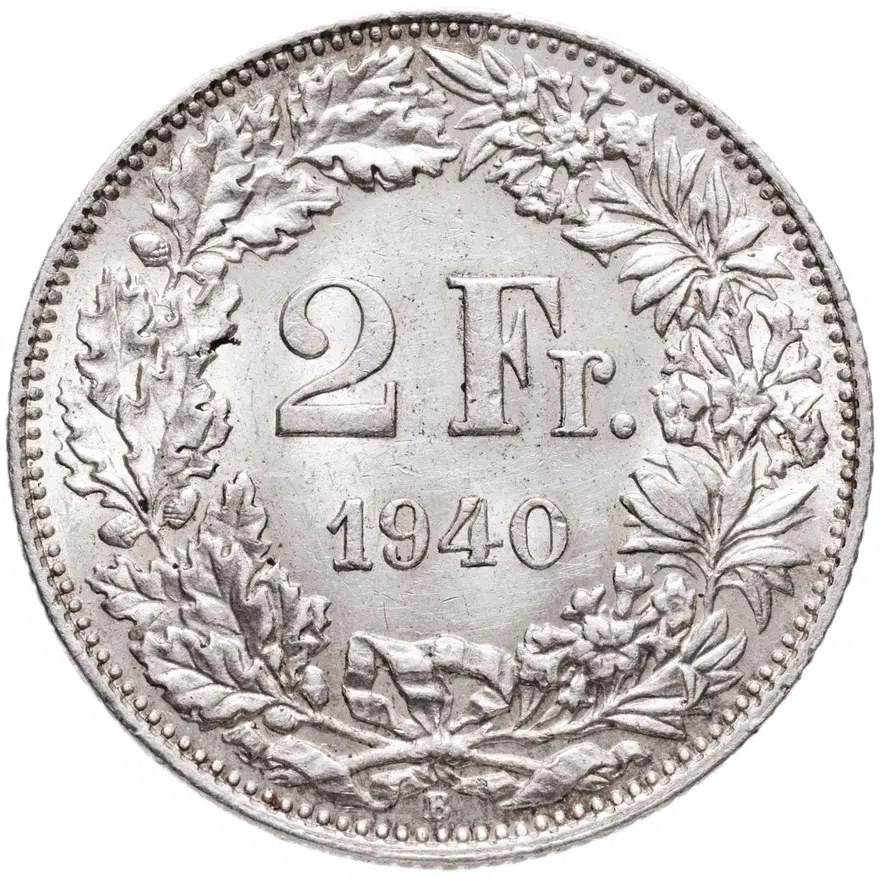 Швейцария 2 франка (francs) 1940