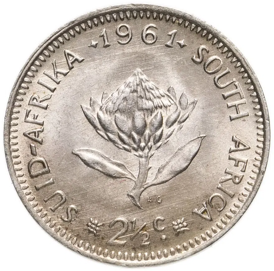 ЮАР 2 1/2 цента (cent) 1961