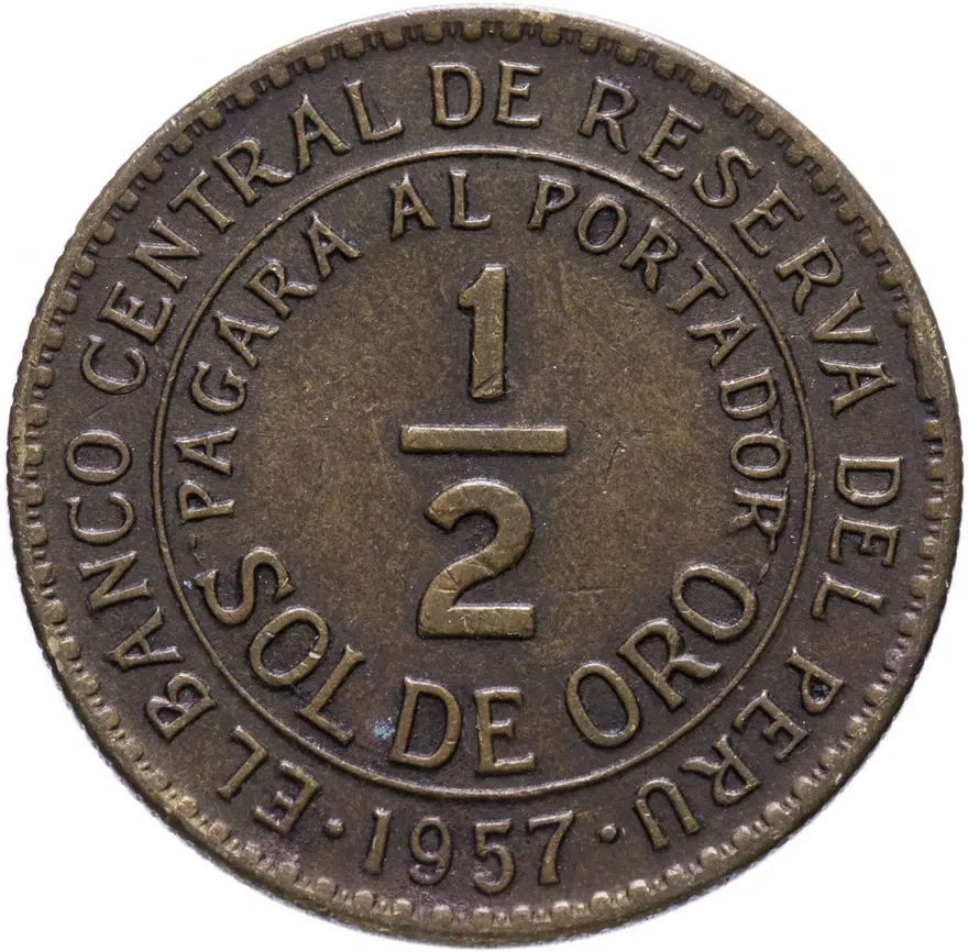 Перу 1/2 соля (sol) 1957, реверс